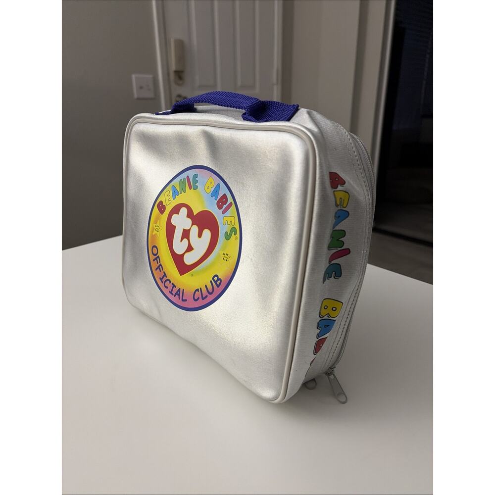 Vintage Ty Beanie Babies 1999 Silver Collectible Plush Display Case 8x10”